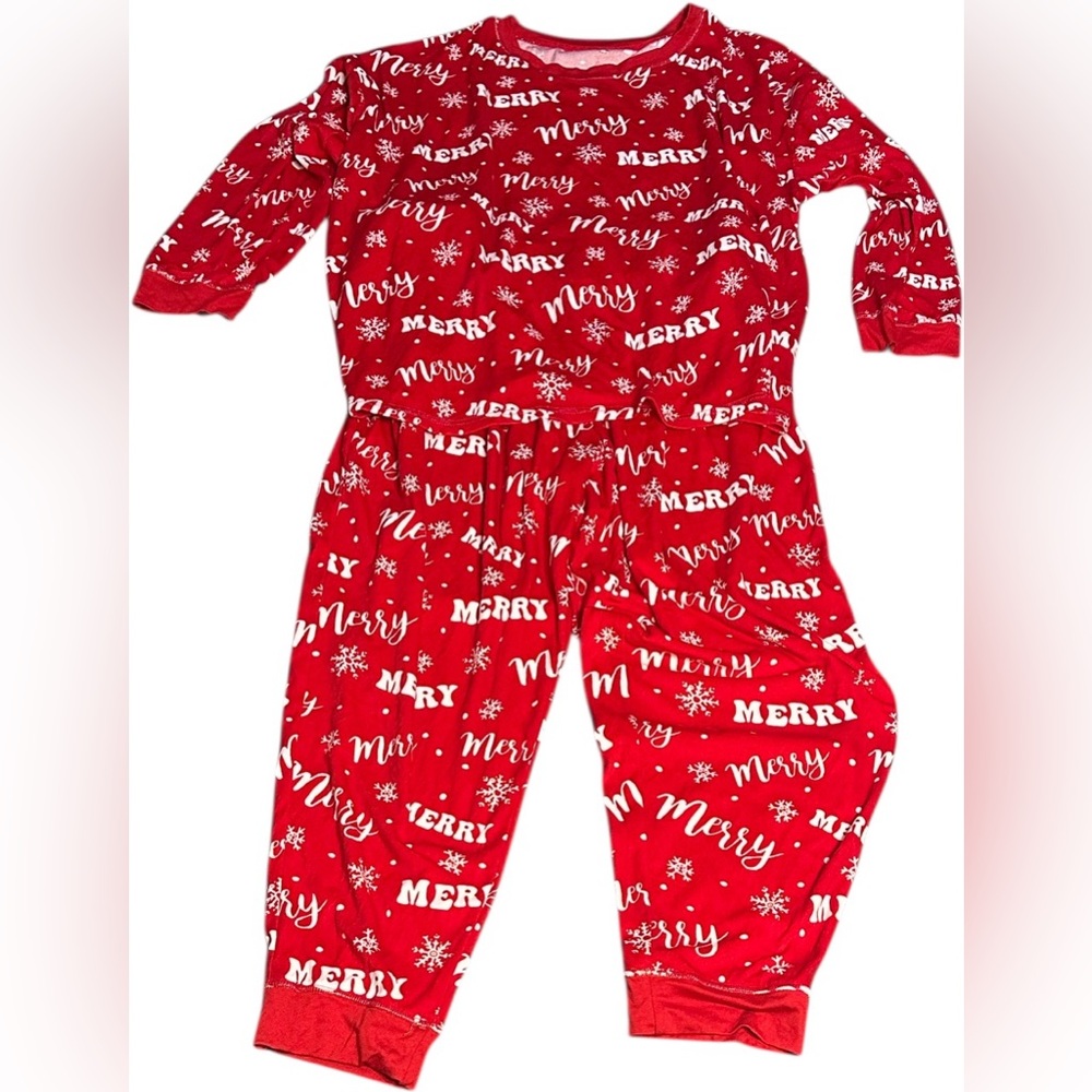 Holiday Time Red Merry Kids Pajamas